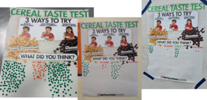Cereal taste test posters